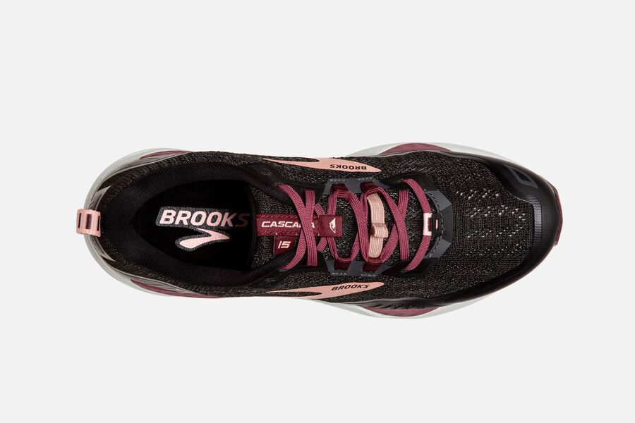 Brooks Israel Cascadia 15 Trail Running Shoes Womens - Black/Pink - WYO-836574